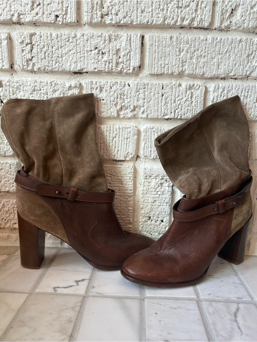 Vince Suede and Leather Boots
